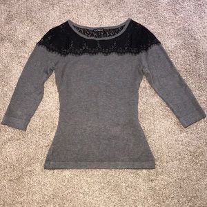 Express Lace Yoke Bateau Sweater size Small